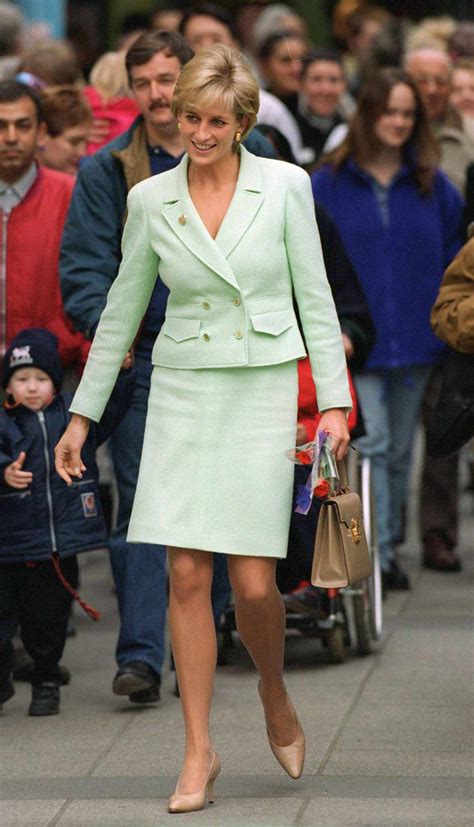 princess diana mint green chanel suit|princess diana red suit.